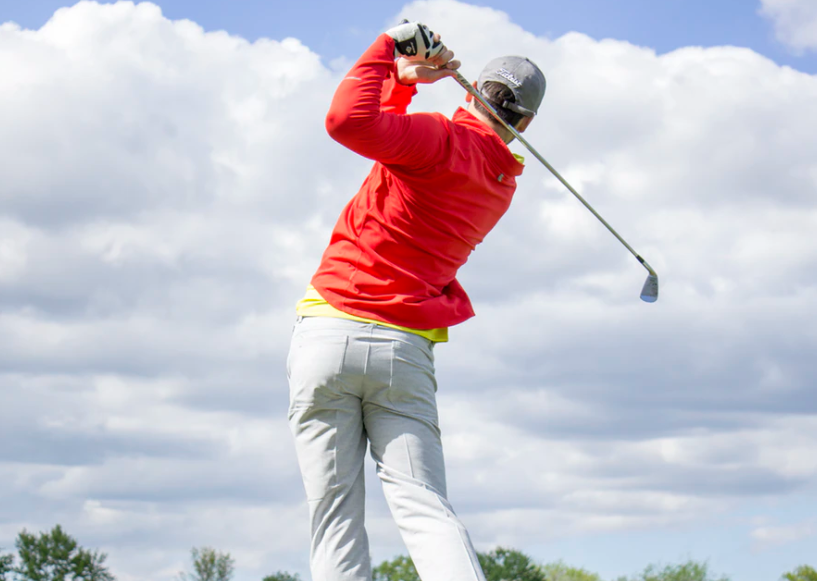 a man playing golf