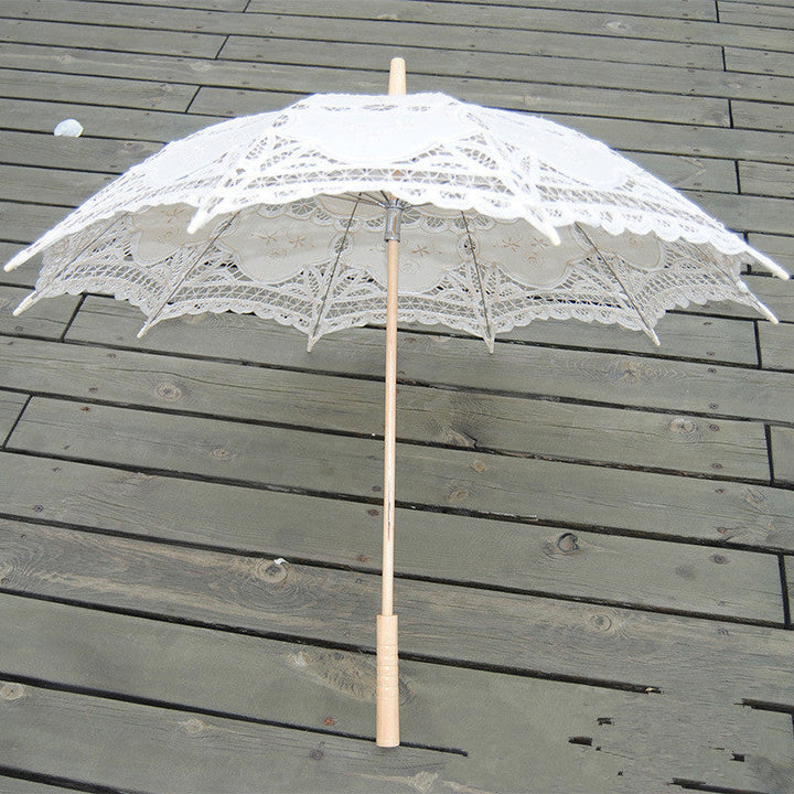Cotton Craft Lace Umbrella (with Curved Handle)