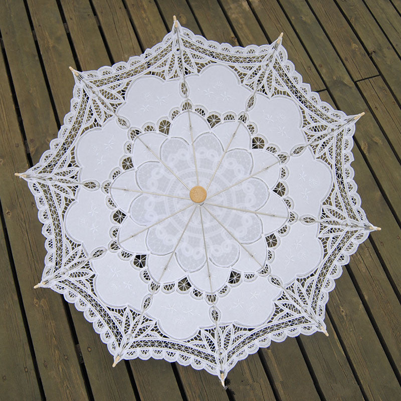 Cotton Craft Lace Umbrella (with Curved Handle)