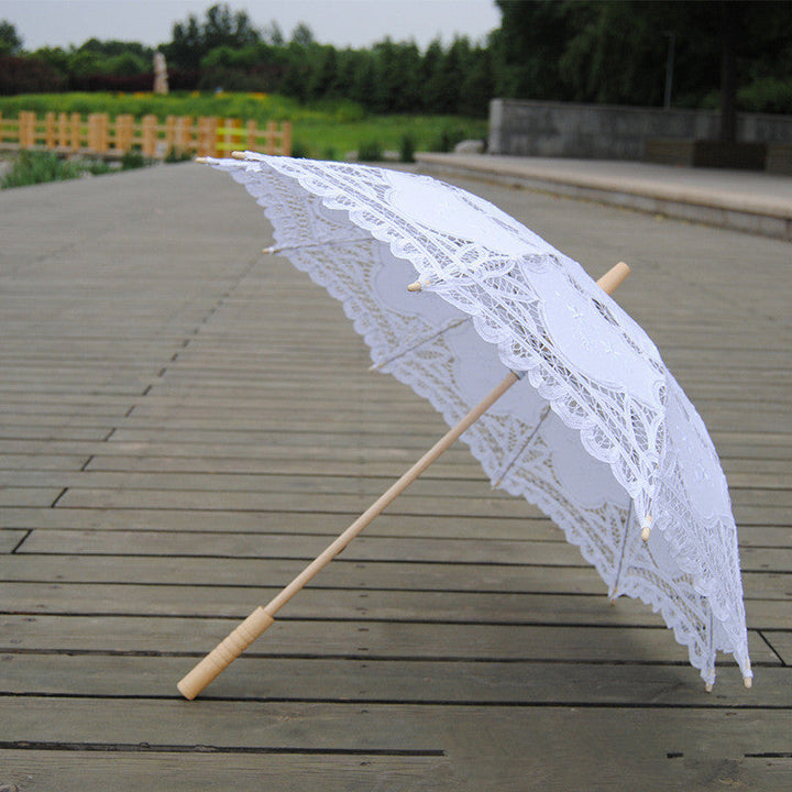 Cotton Craft Lace Umbrella (with Curved Handle)