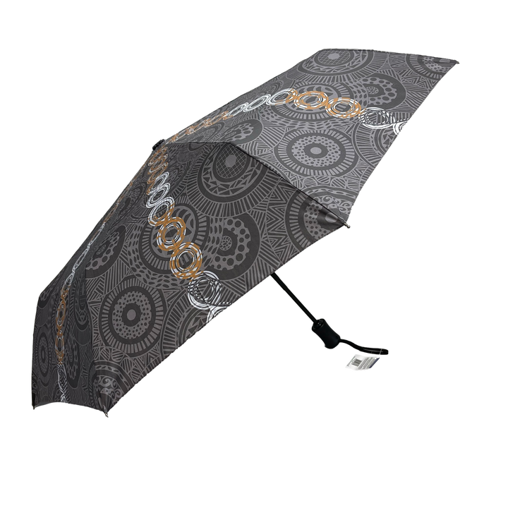 Annie Phillips Circles Folding Umbrella Charcoal