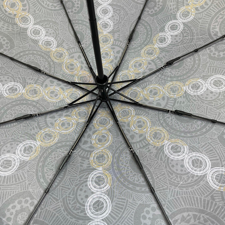 Annie Phillips Circles Folding Umbrella Charcoal