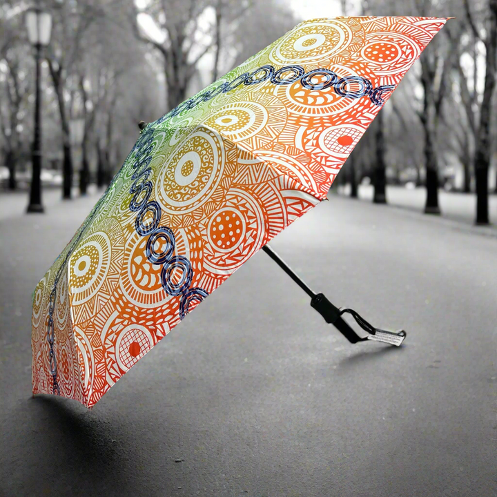 Annie Phillips Circles Folding Umbrella Ombre
