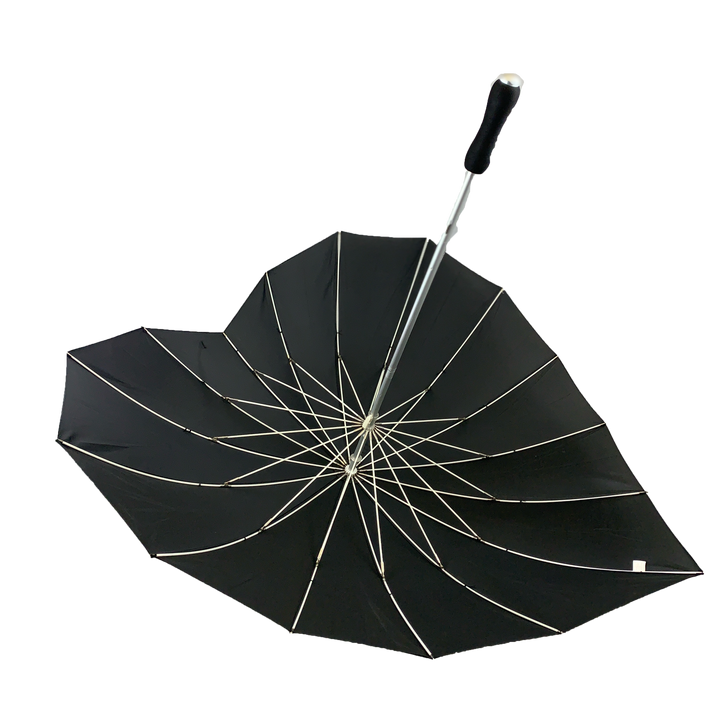 Boutique Heart Umbrella Black