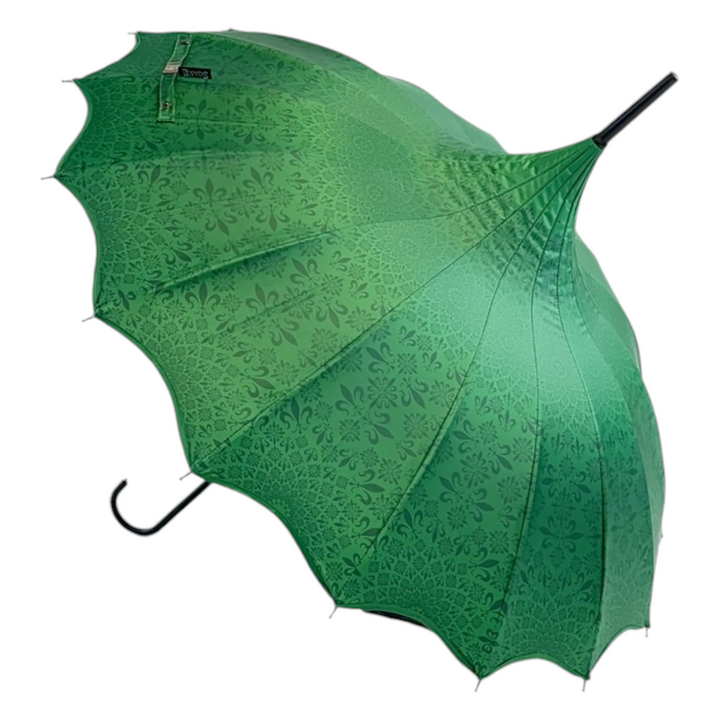 Boutique Patterned Pagoda with Scalloped edge Green
