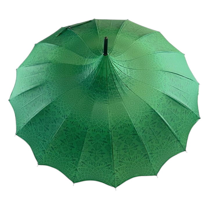 Boutique Patterned Pagoda with Scalloped edge Green