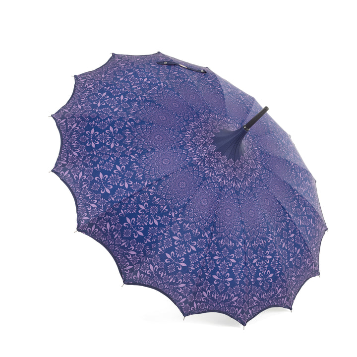 Boutique Patterned Pagoda with Scalloped edge Purple