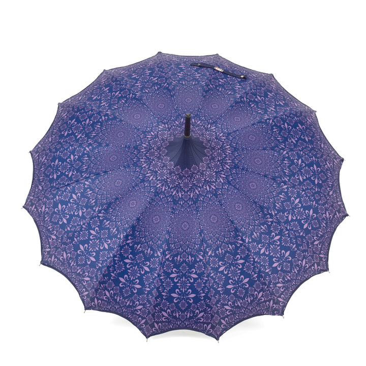 Boutique Patterned Pagoda with Scalloped edge Purple