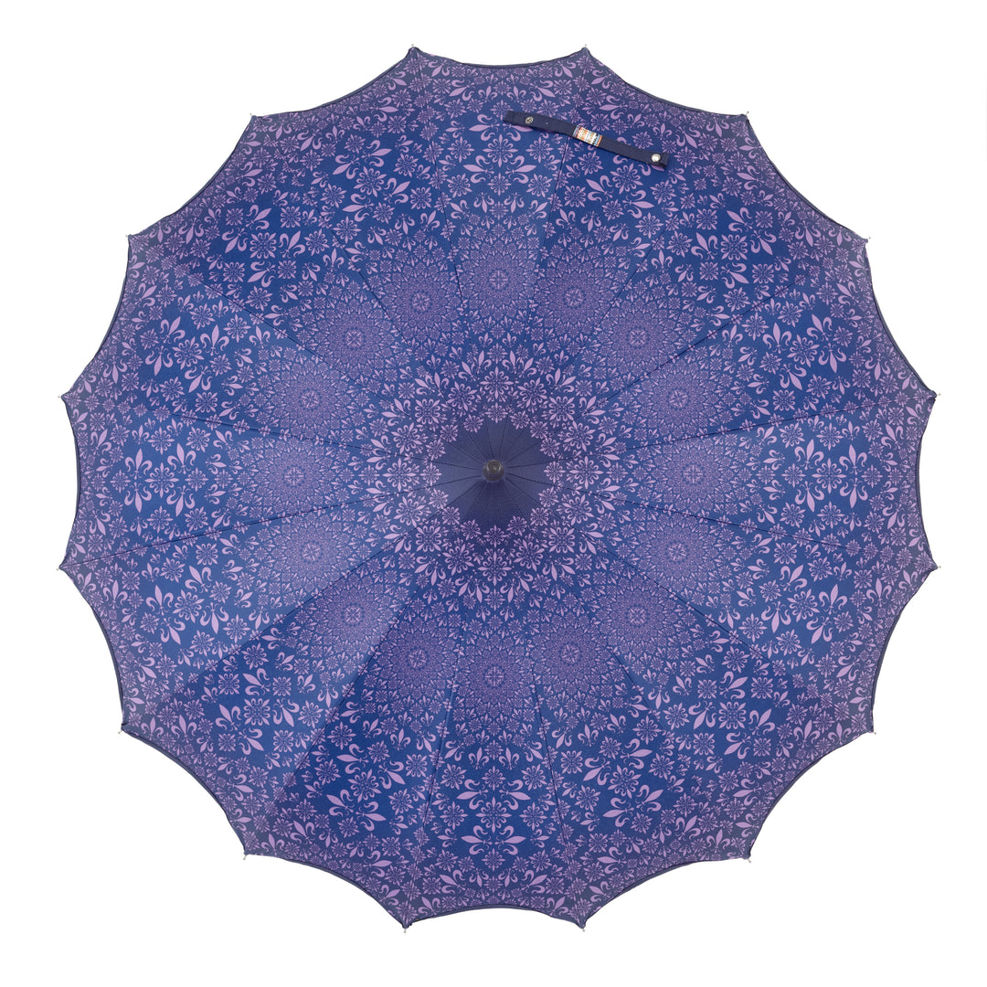 Boutique Patterned Pagoda with Scalloped edge Purple