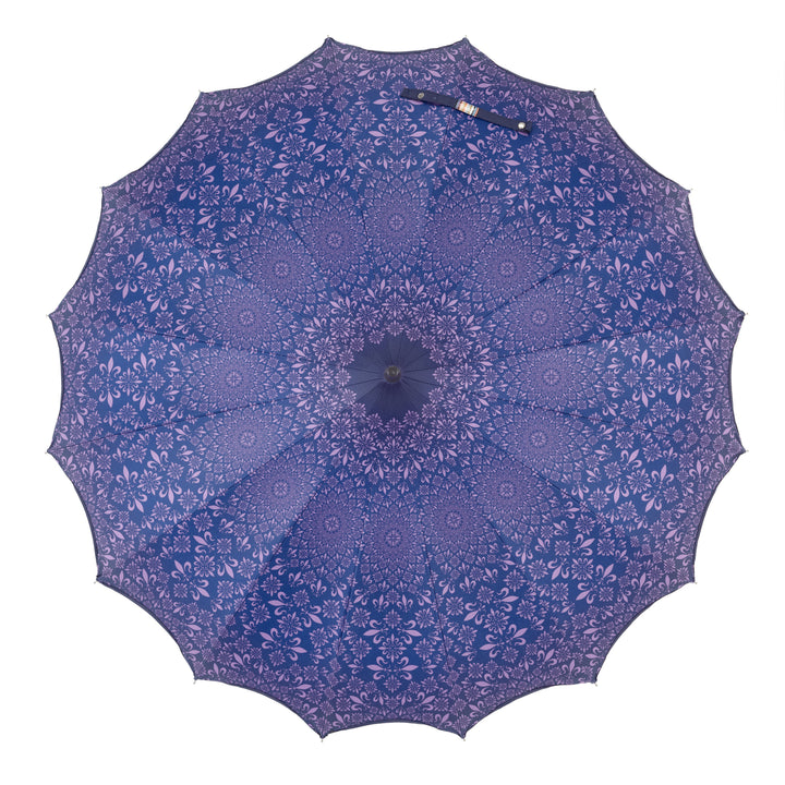 Boutique Patterned Pagoda with Scalloped edge Purple