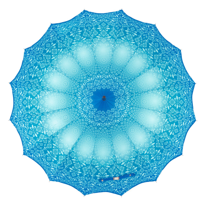 Boutique Patterned Pagoda with Scalloped edge Teal