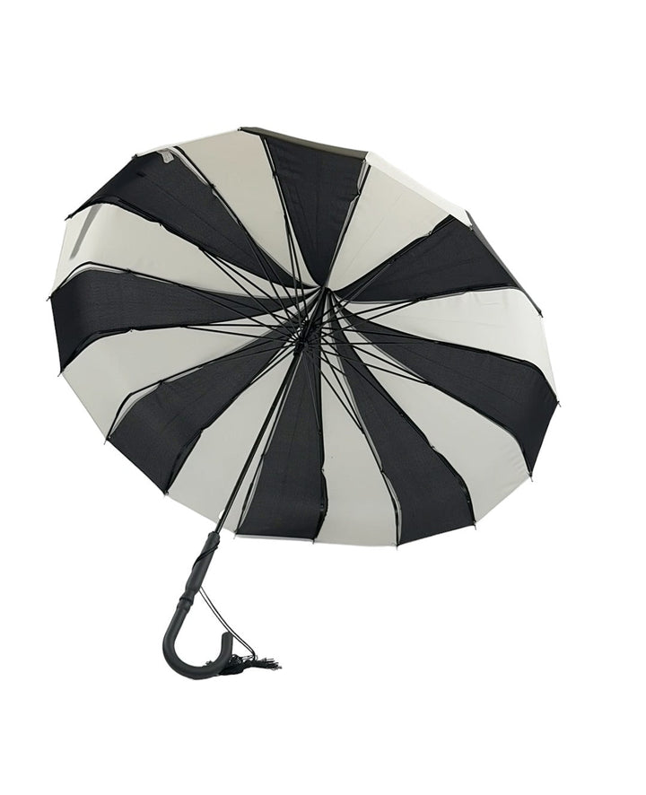 Boutique Classic Pagoda Umbrella Black and Cream