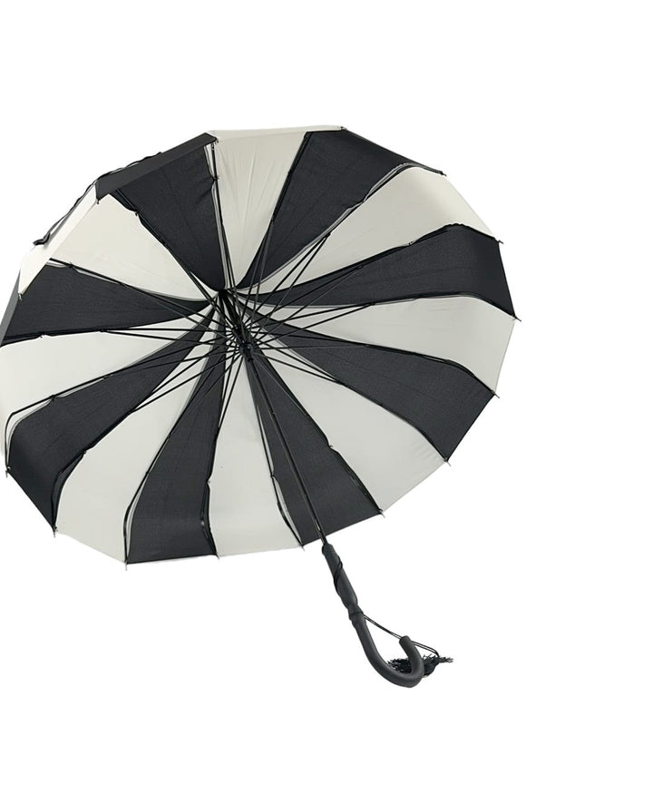 Boutique Classic Pagoda Umbrella Black and Cream