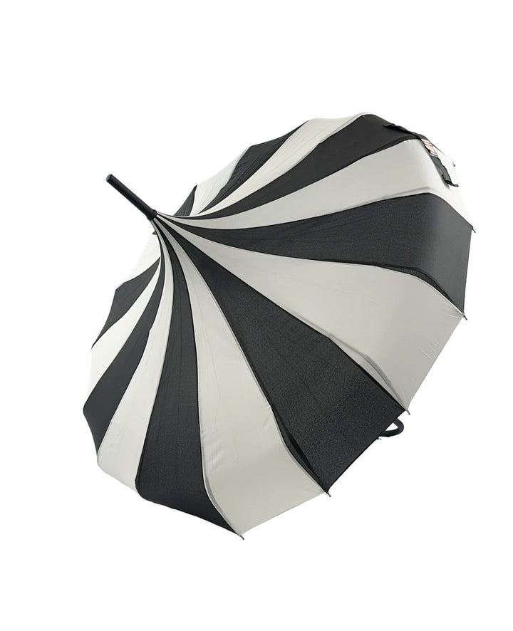 Boutique Classic Pagoda Umbrella Black and Cream