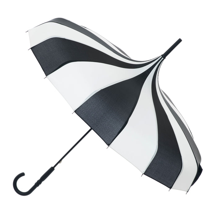Boutique Classic Pagoda Umbrella Black and Cream