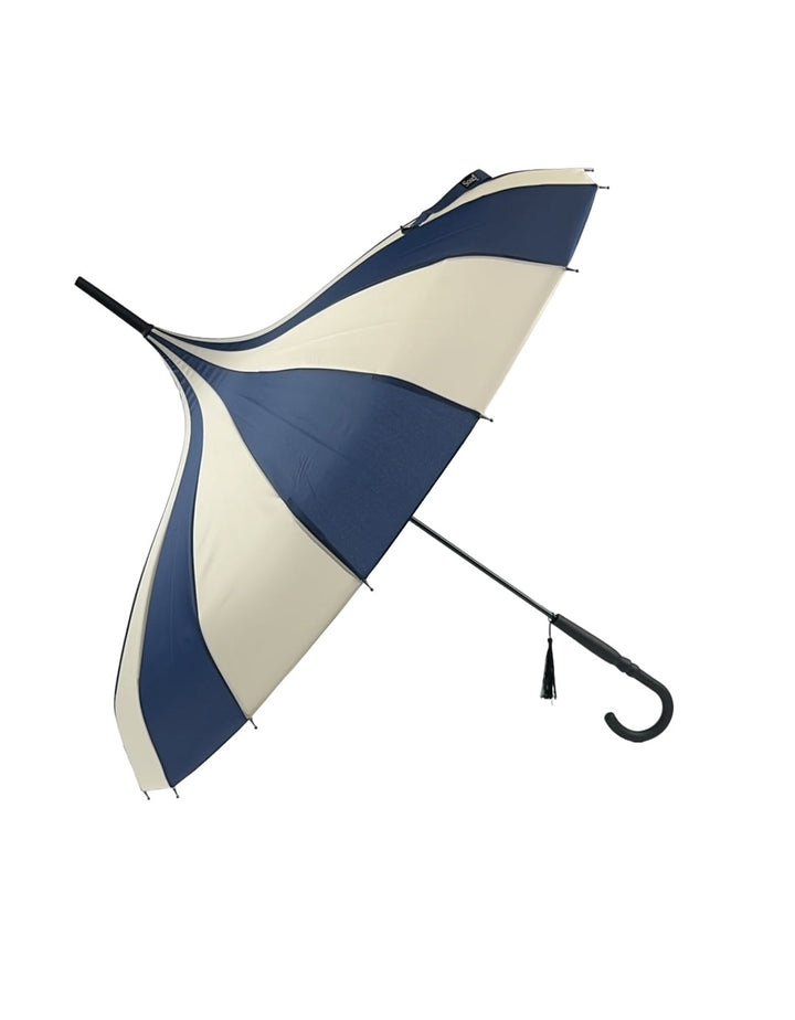 Boutique Classic Pagoda Umbrella in Navy and Cream