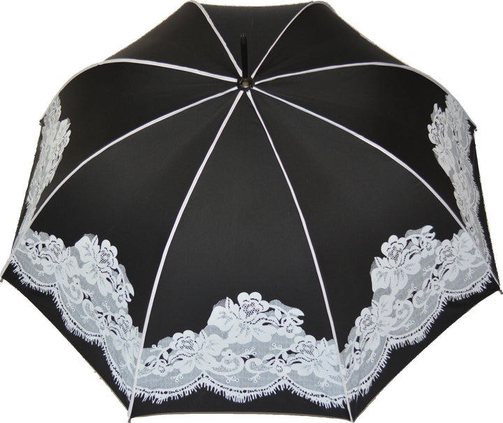 Boutique Vintage Print Umbrella Black