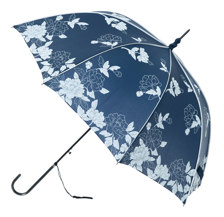 Boutique Vintage Print Navy/White Leaves