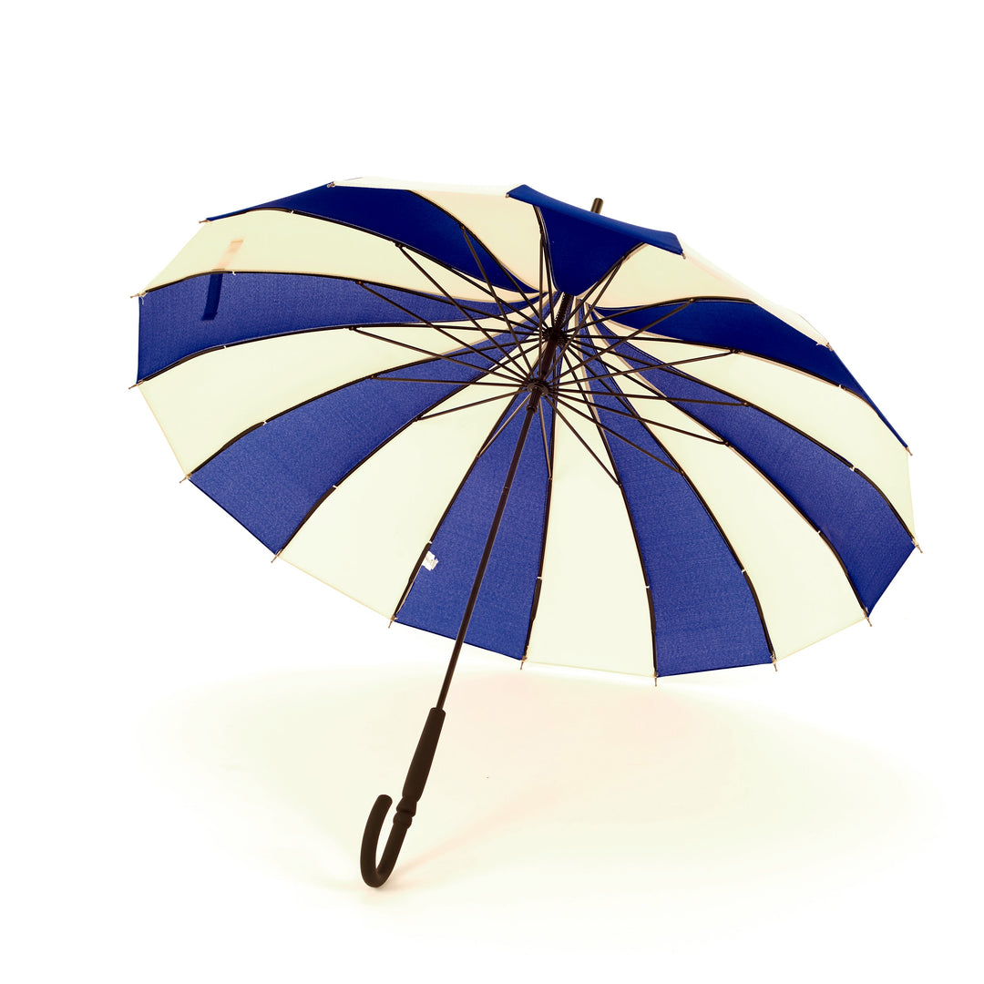 Boutique Classic Pagoda Umbrella in  Blue and Cream