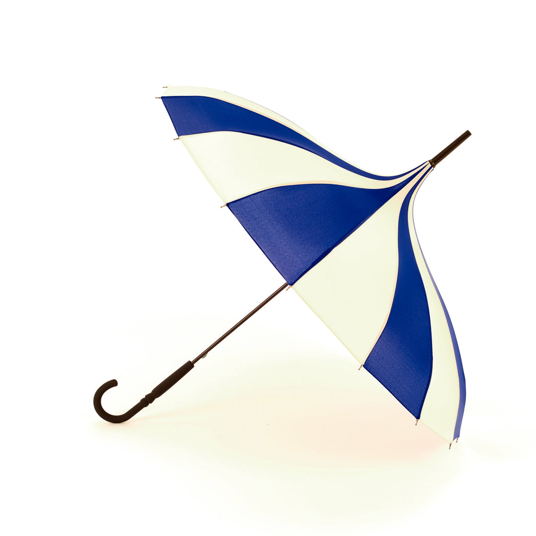 Boutique Classic Pagoda Umbrella in  Blue and Cream