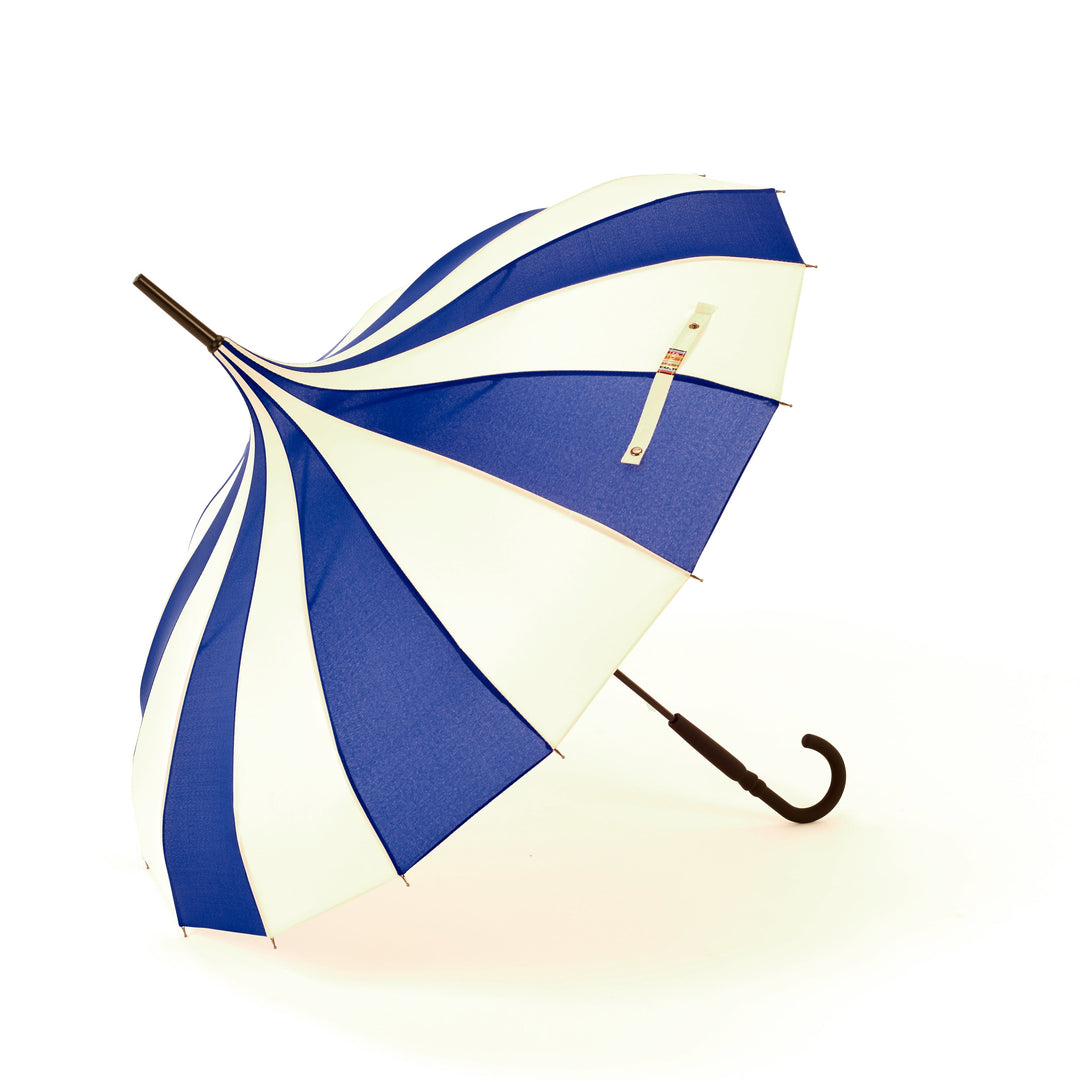 Boutique Classic Pagoda Umbrella in  Blue and Cream