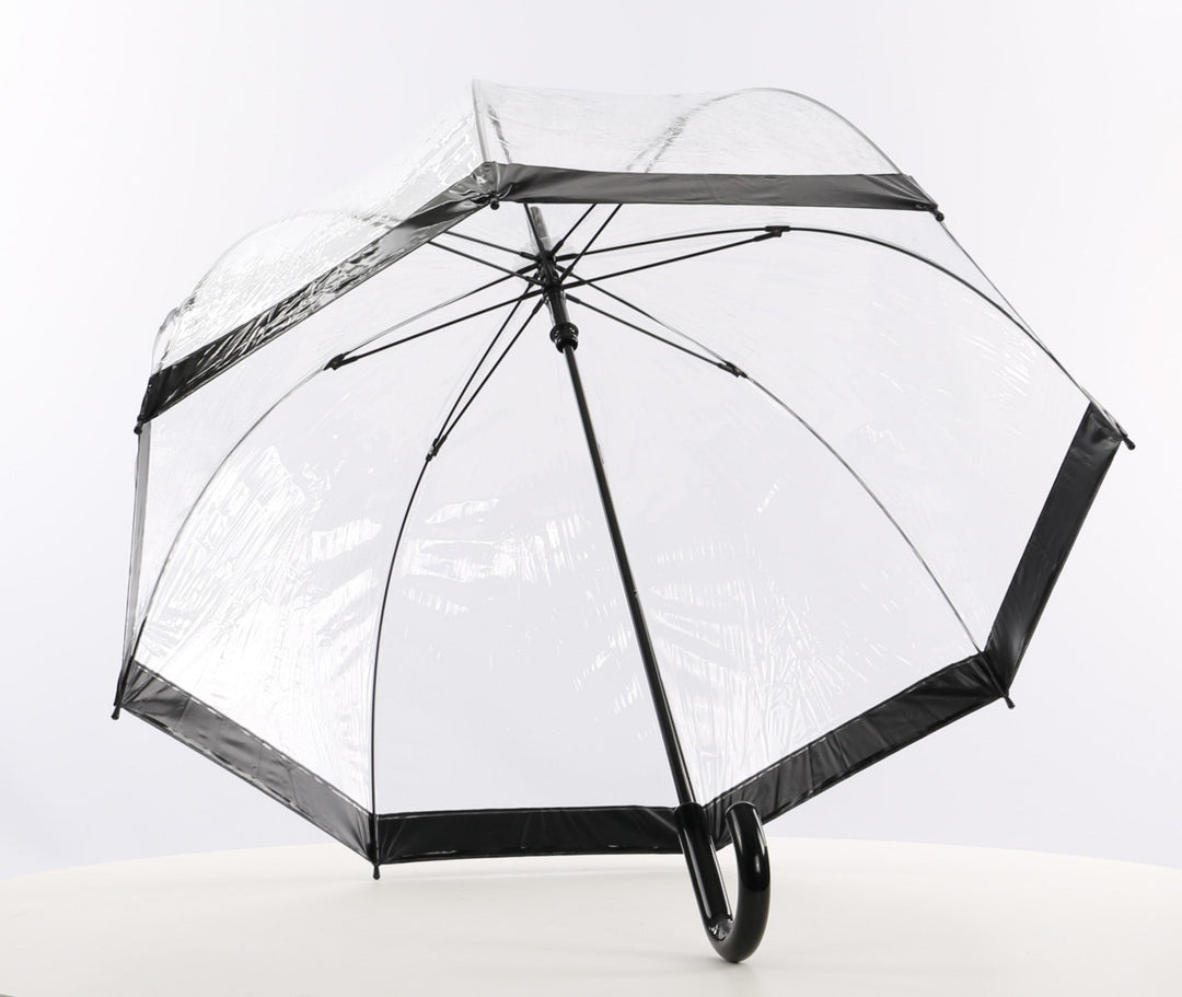 Everyday Clear Vinyl Dome Umbrella Black