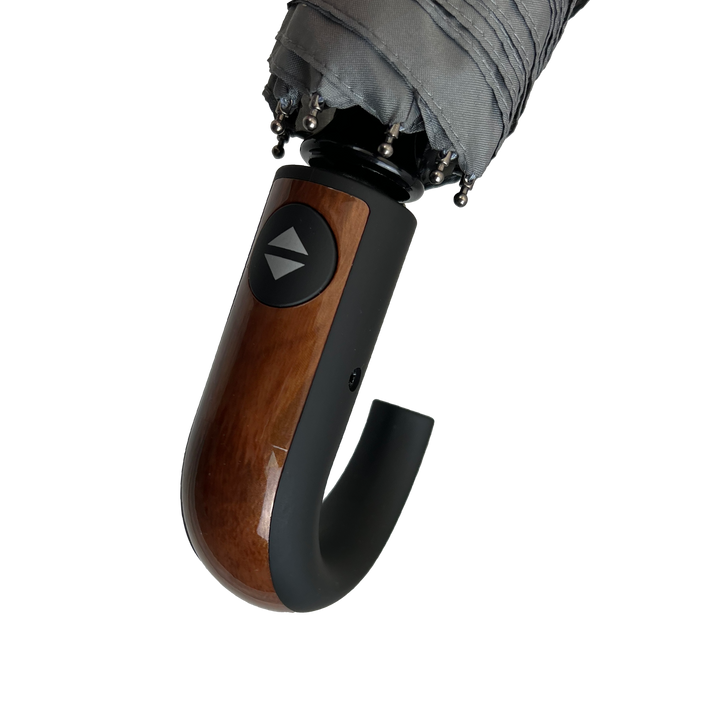 Gents Auto Compact Umbrella Navy (Wood effect/Matt ABS handle)