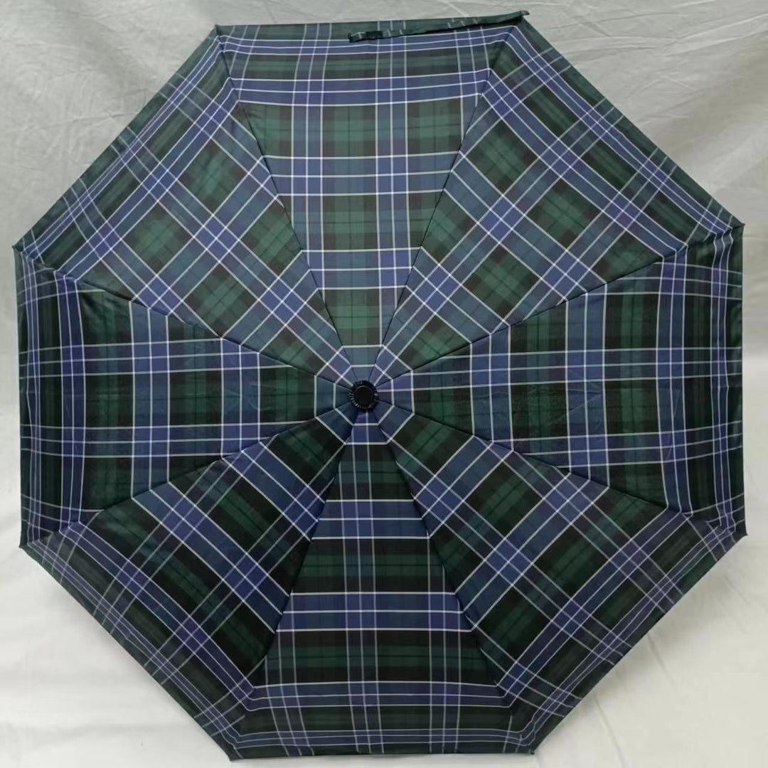 Everyday Tartan Folding Umbrella Green