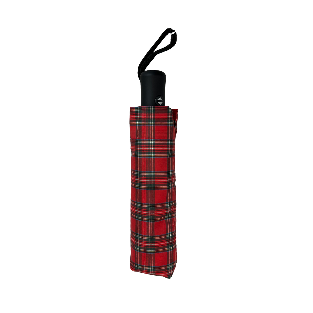 Everyday Tartan Folding Umbrella Red