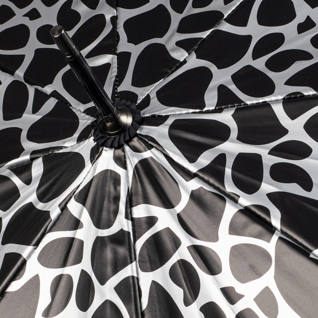 Everyday Giraffe Print (Metallic) Silver Stick Umbrella