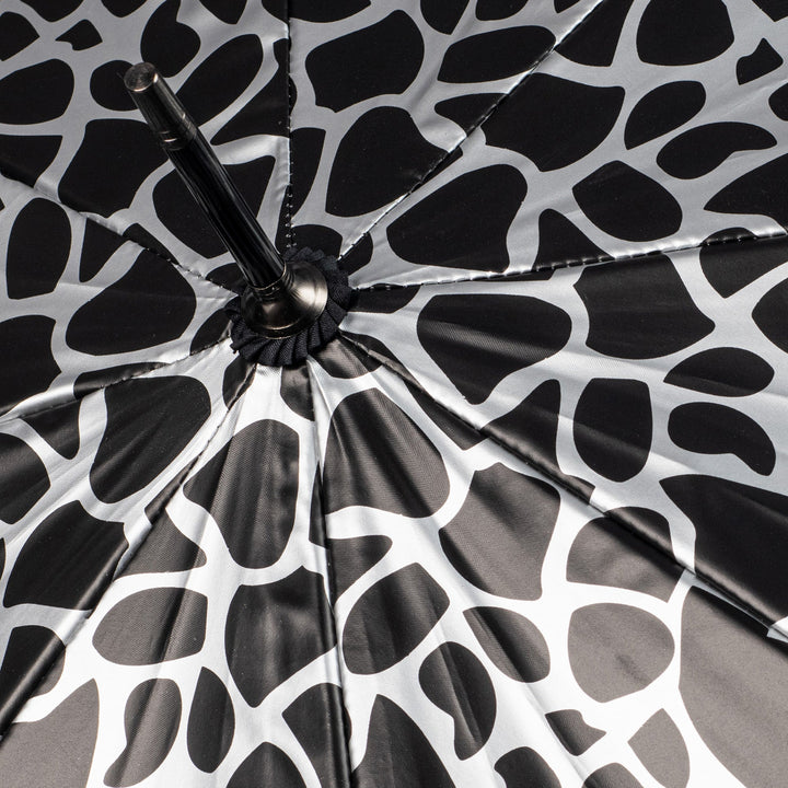 Everyday Giraffe Print (Metallic) Silver Stick Umbrella