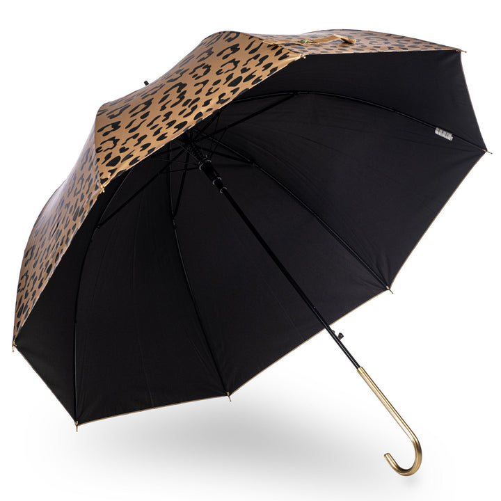 Everyday Leopard Print (Metallic) Gold Stick umbrella
