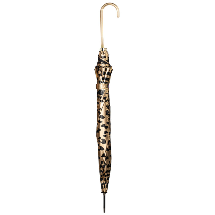Everyday Leopard Print (Metallic) Gold Stick umbrella