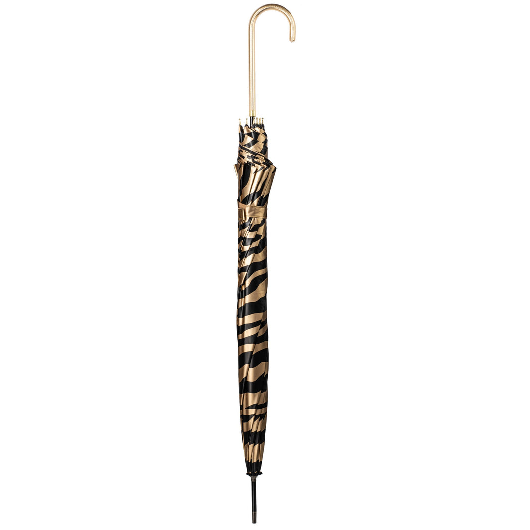 Everyday Zebra Print (Metallic) Gold Stick Umbrella