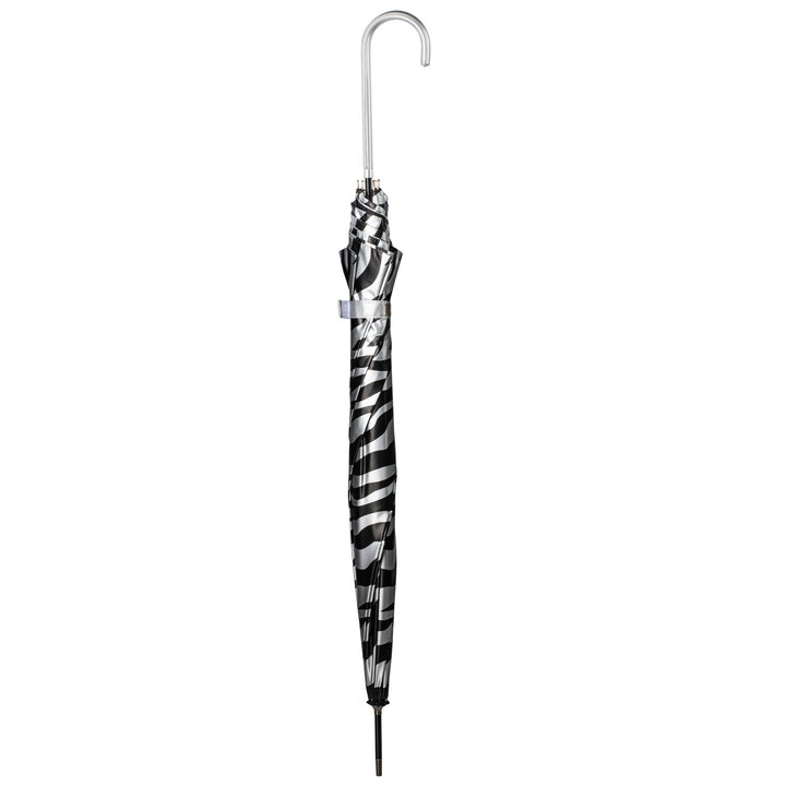 Everyday Zebra Print (Metallic) Silver Stick Umbrella