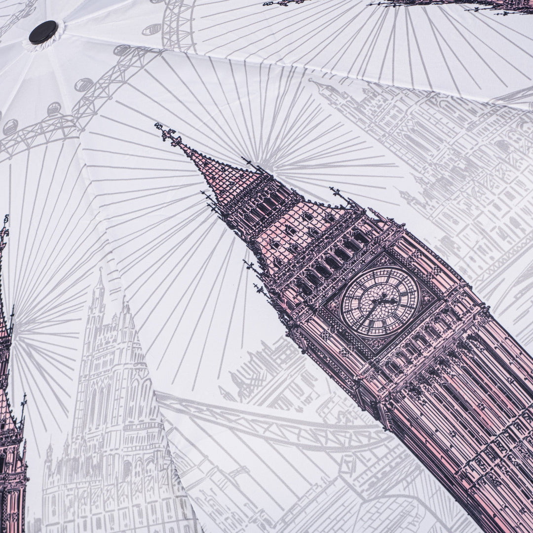 StormKing Folding City Umbrella London Black and White by Soake