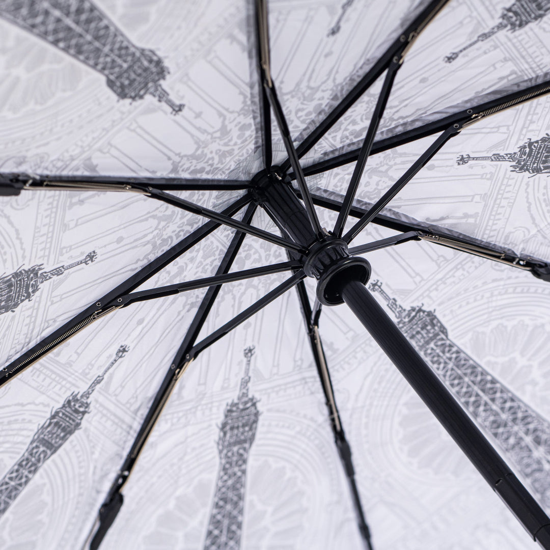 StormKing Folding City Umbrella Paris Black and White by Soake