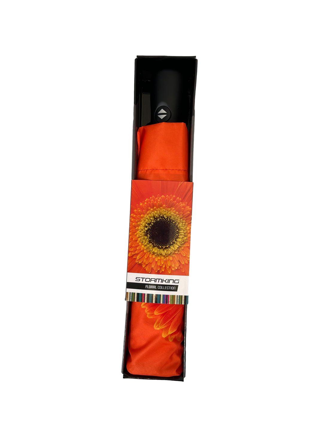 StormKing Folding Floral Umbrella Orange Daisy