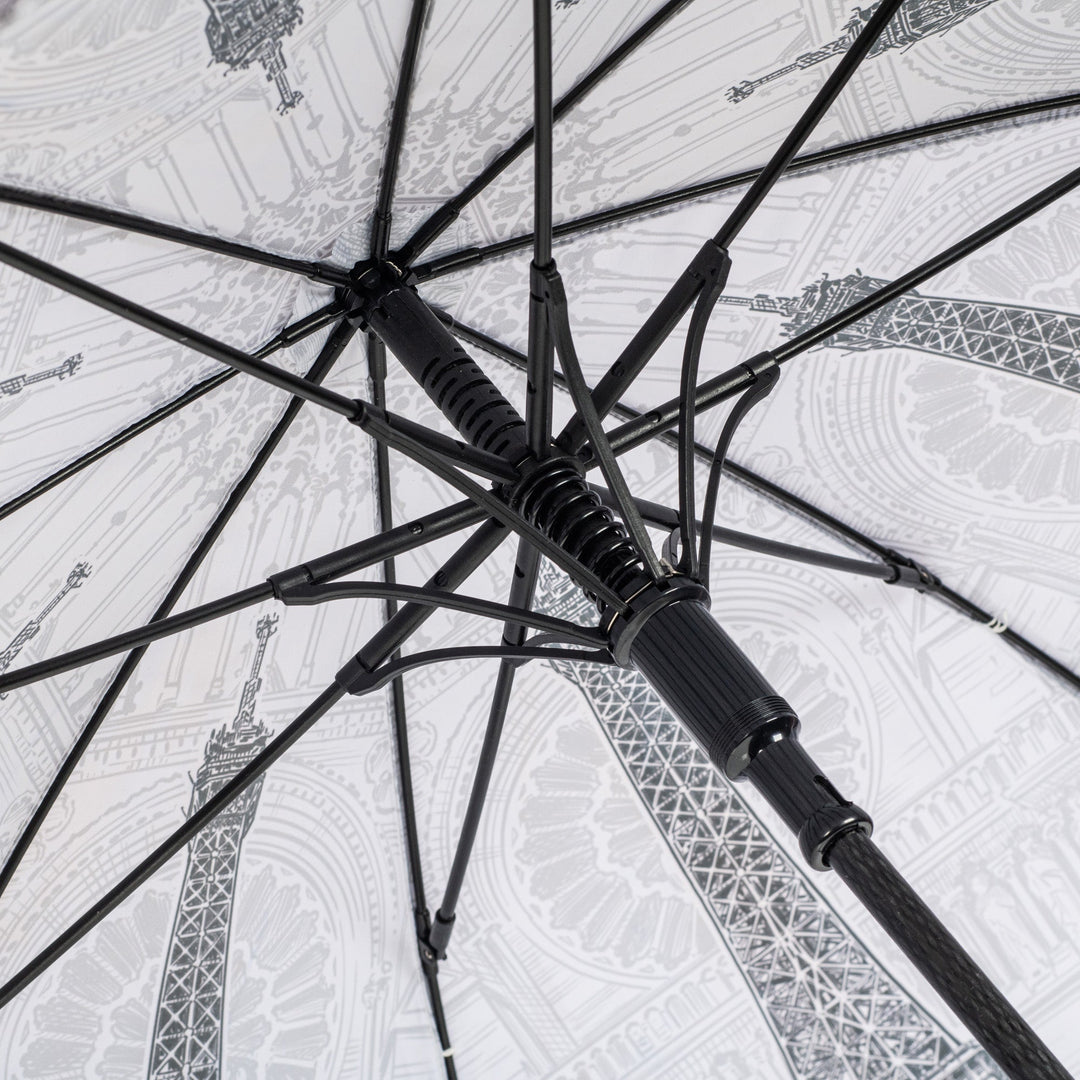 StormKing Classic City Collection Paris Black and White Umbrella by Soake