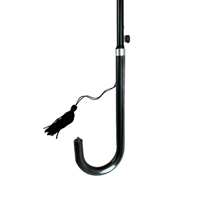 Boutique Triple Frill Stick Auto umbrella Black