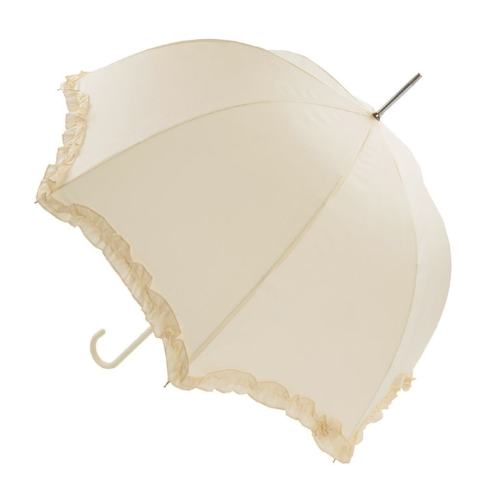 Ivory Scallop Frilled Wedding Umbrella