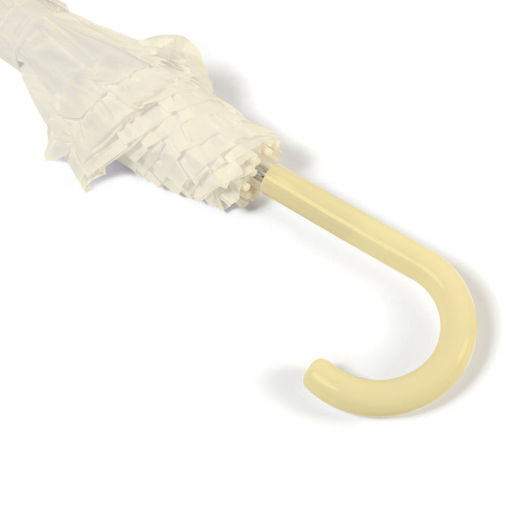 Budget Ivory Wedding Umbrella with Frill Handle