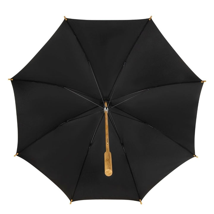 Black ECO Bamboo Umbrella Under Canopy