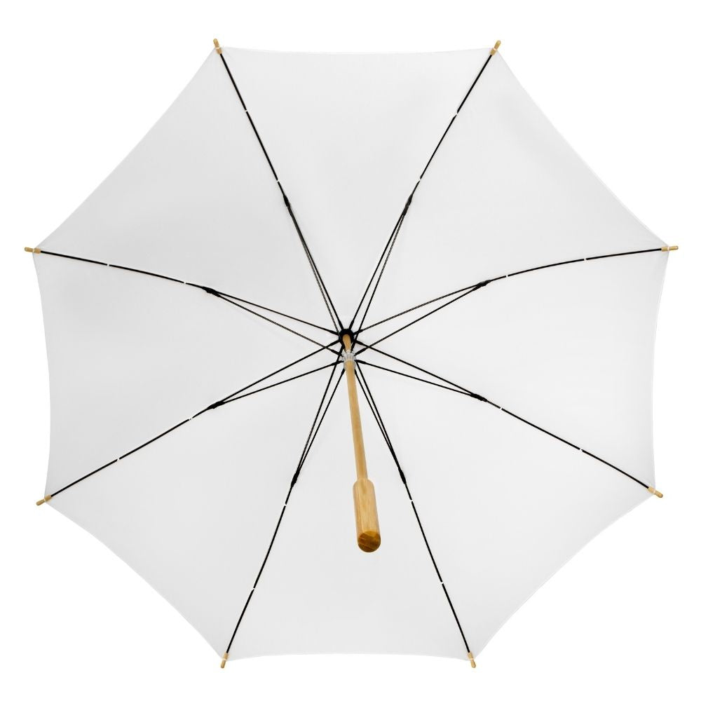 White ECO Bamboo Umbrella Under Canopy