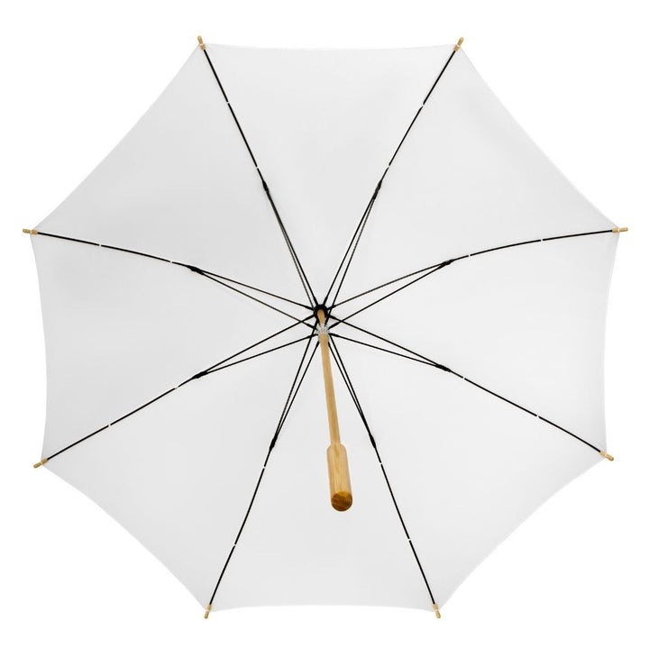 White ECO Bamboo Umbrella Under Canopy