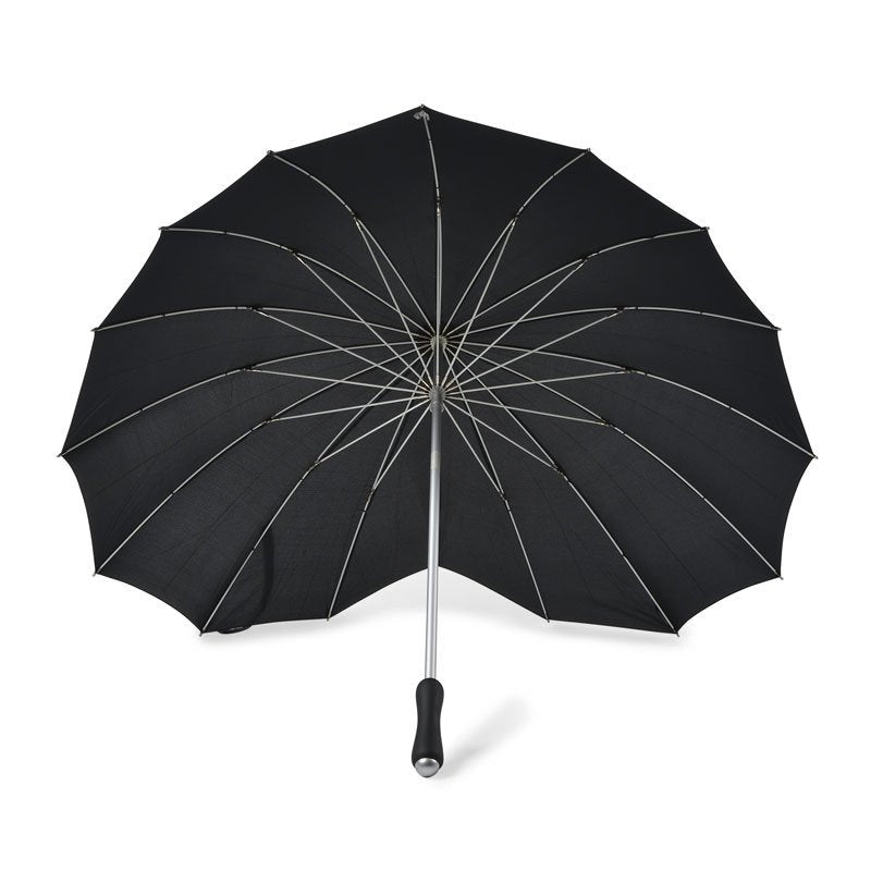 Black Heart Shaped Umbrella Under Canopy