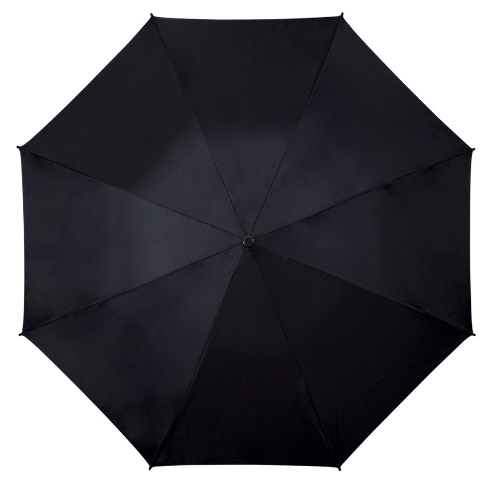 Impliva Plain Black Walking Umbrella Top View