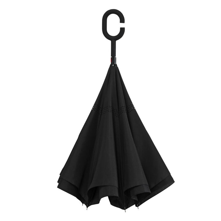 Black & Black Windproof Inside Out umbrella Handle