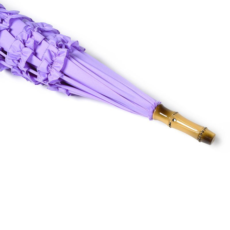 Lilac Pagoda FiFi Frill with Tassell Wedding Umbrella Tip