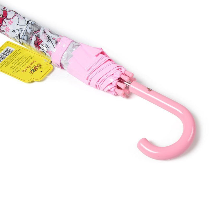 Bugzz Clear Princess Print Transparent and Pink Umbrella Handle